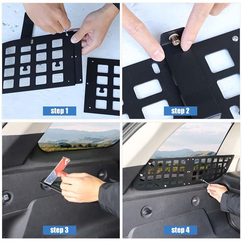 Car Trunk Side Window Storage Fence Bracket Shelf Fit For Jeep Grand Cherokee 2007-2010 Car Interior Accessories