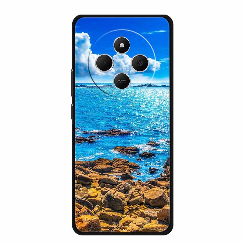 For Xiaomi Poco C75 Case POCOC75 Black Silicone Soft Back Cover Case For Poco C75 Phone Case C 75 6.88" Shockproof Coque Funda
