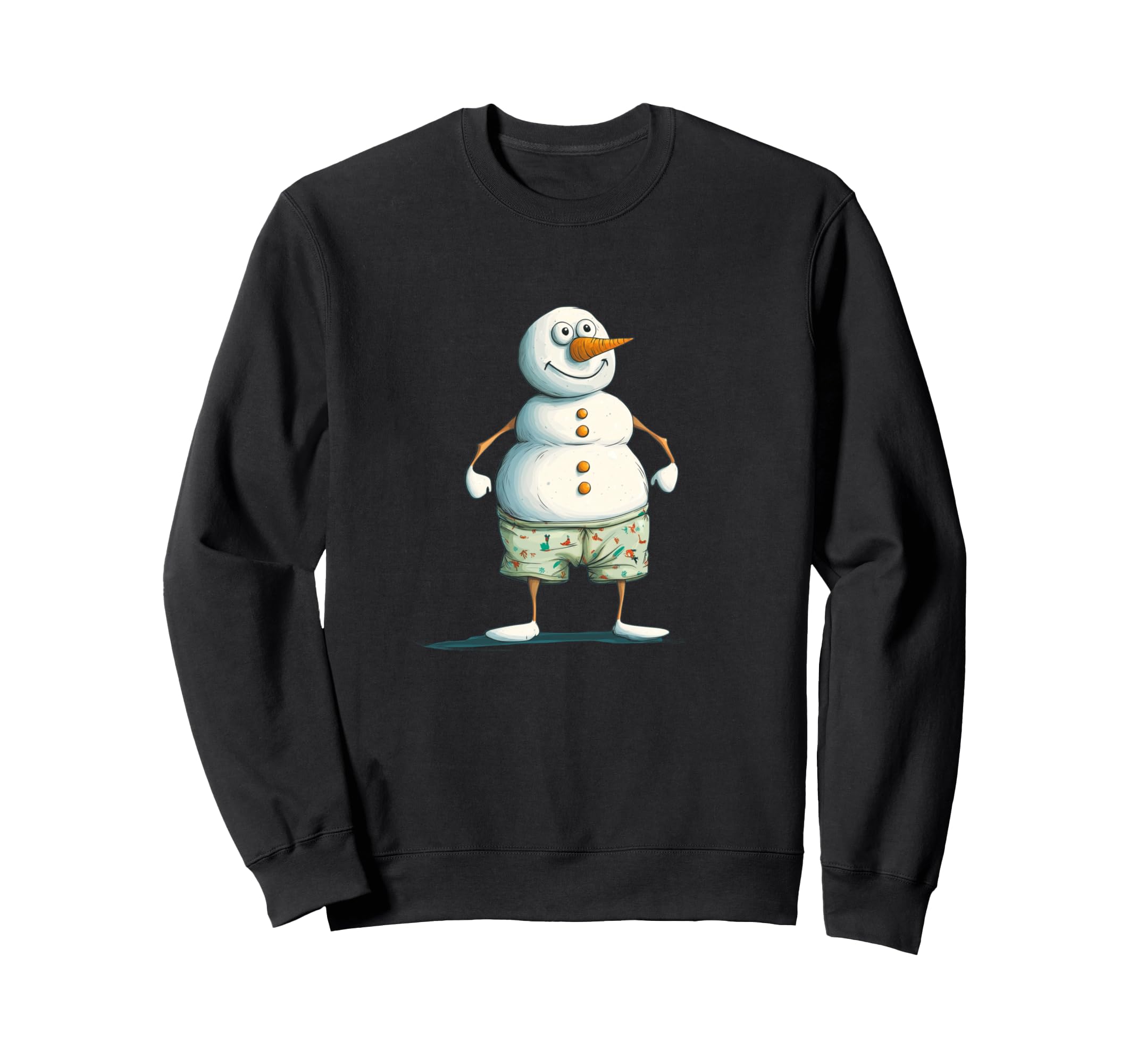 

Funny summer snowman and sweatshirts clothes, shorts, men s women s чорний