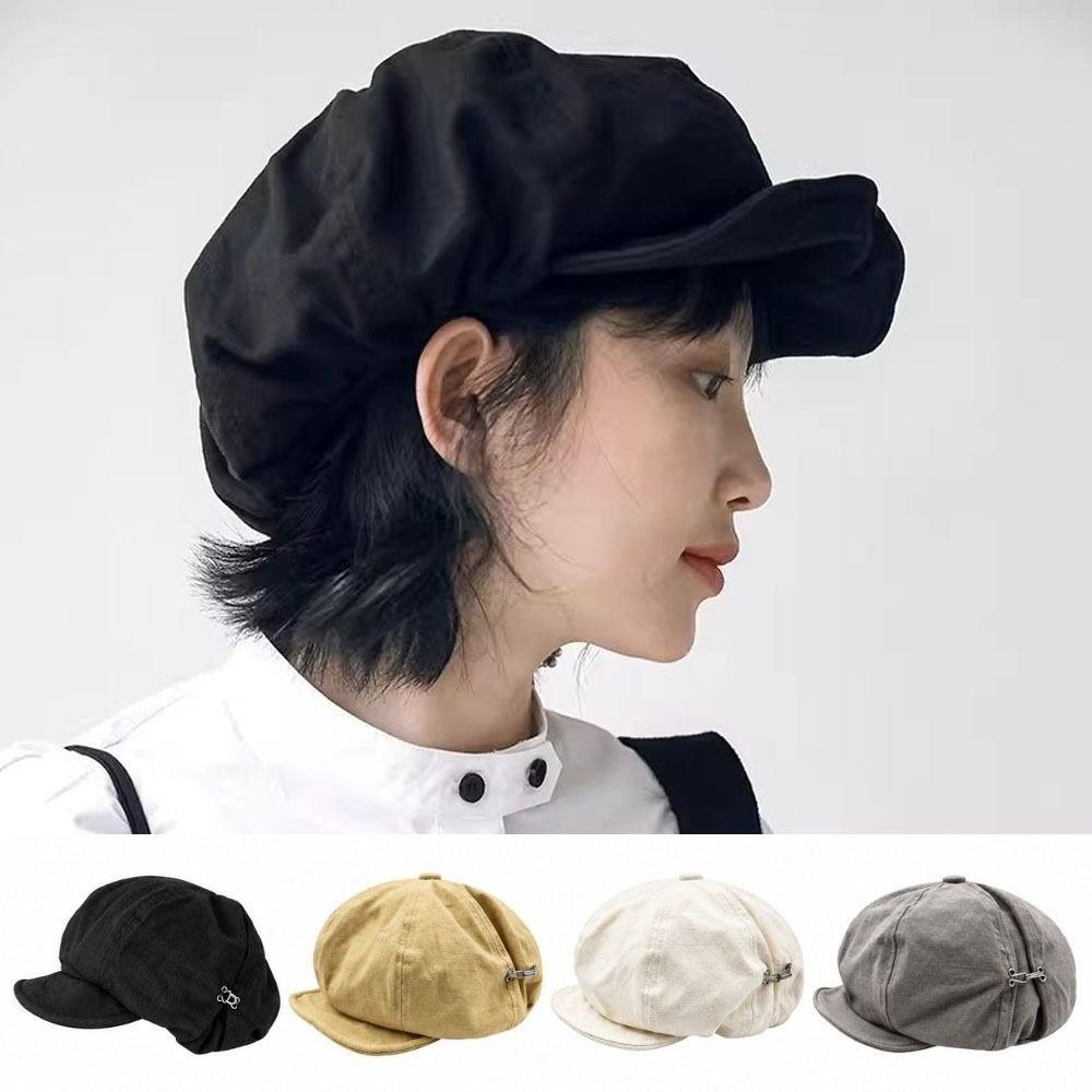 Short-Brimmed Painter Hats Cotton Dome Peaked Caps Harajuku Berets Hat  for Women Girl