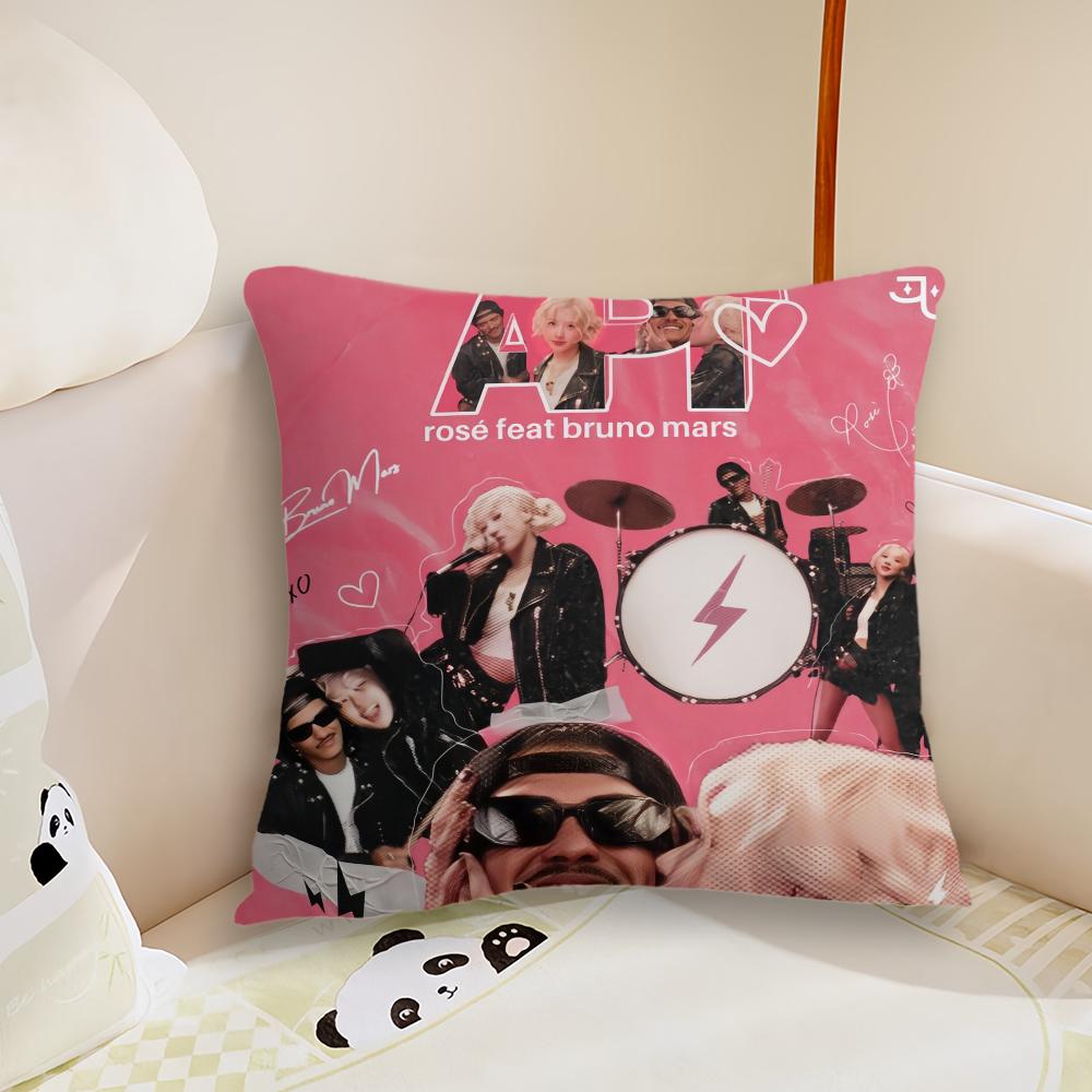Hot Singer Bruno Mars Apt-RoseEs Music Pillow Case Sofa Living Room Headboard Bedroom Backrest Cushion Square Cushion Nap Time