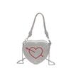 Bags women's bag fashion bright diamond love shoulder bag 2025 new Mori girl shoulder chain messenger bag