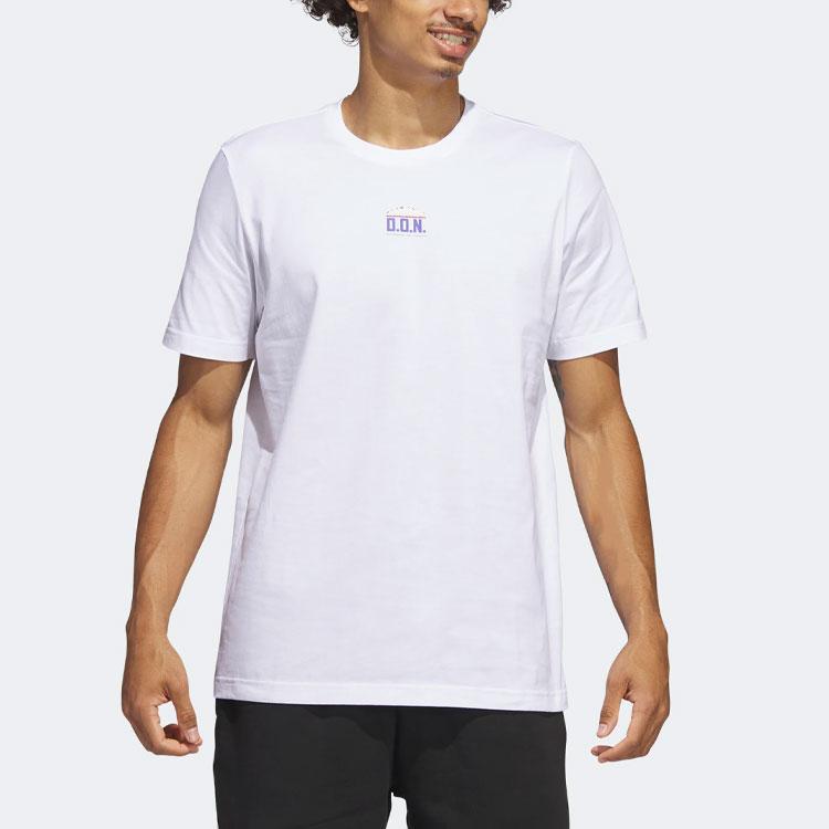adidas ASSISTENTE. T-shirt Eccellenza Stampa Logo Lettera Girocollo Manica Corta Uomo Top Bianco IB9403