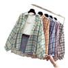 Damen Retro Karoshirt - Frühling 2025 Koreanischer Loose-Fit, Sonnenschutz, Jacke im Feenstil