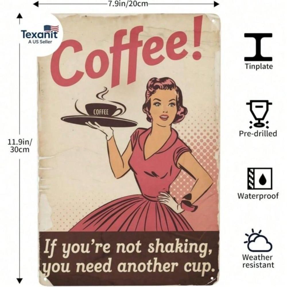 Vintage Metal Barista Sign for Cafe Kitchen Wall Decor