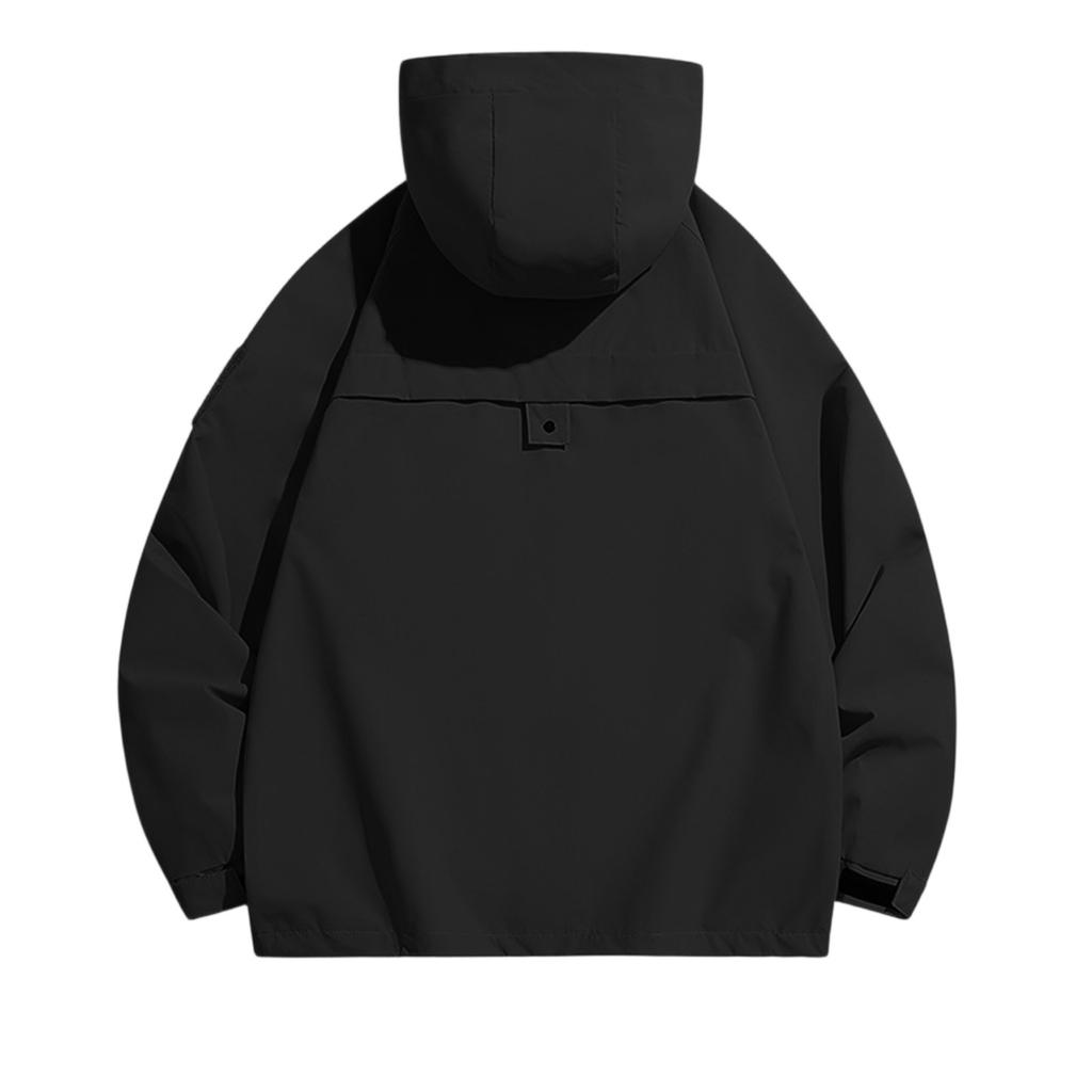 Men'S Loose Half Zipper Hooded Sweatshirt And Submachine Jacket