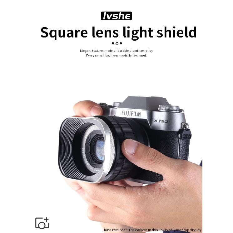 Metal Square Camera Lens Hood Compatible for Nikon16-50 Canon Sony Fuji15-45/35f2 Universal Photography Accessory 52/43/46/39mm