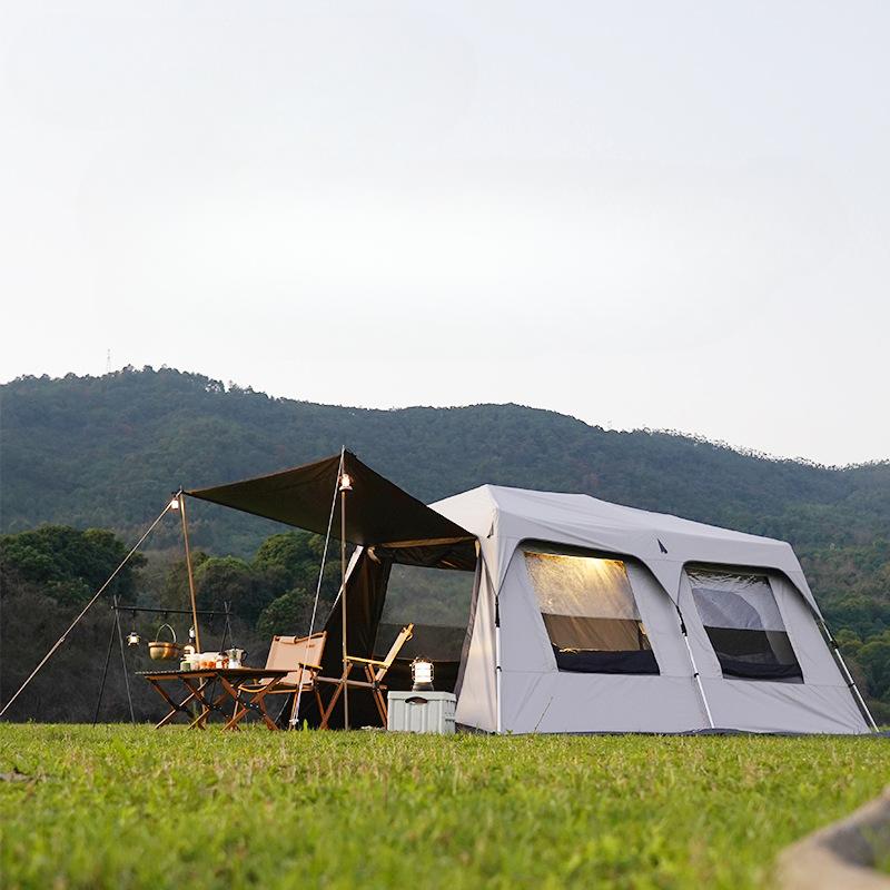 Outdoor Double-Layer Tent Camping Camping Equipment Villa More than Pavilion People Thick and Portable Waterproof and Sun Protection Wild