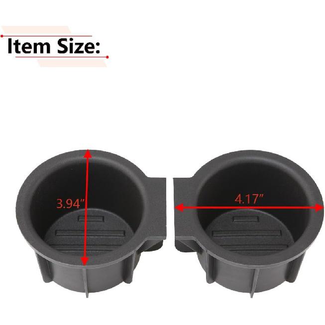 RLB-HILON Cup Holder Ert Compatible With Ford F150 With Flow Through Console 2009 2010 2011 2012 2013 2014 Year, For 9L3Z-1513562-CB, 2PCS