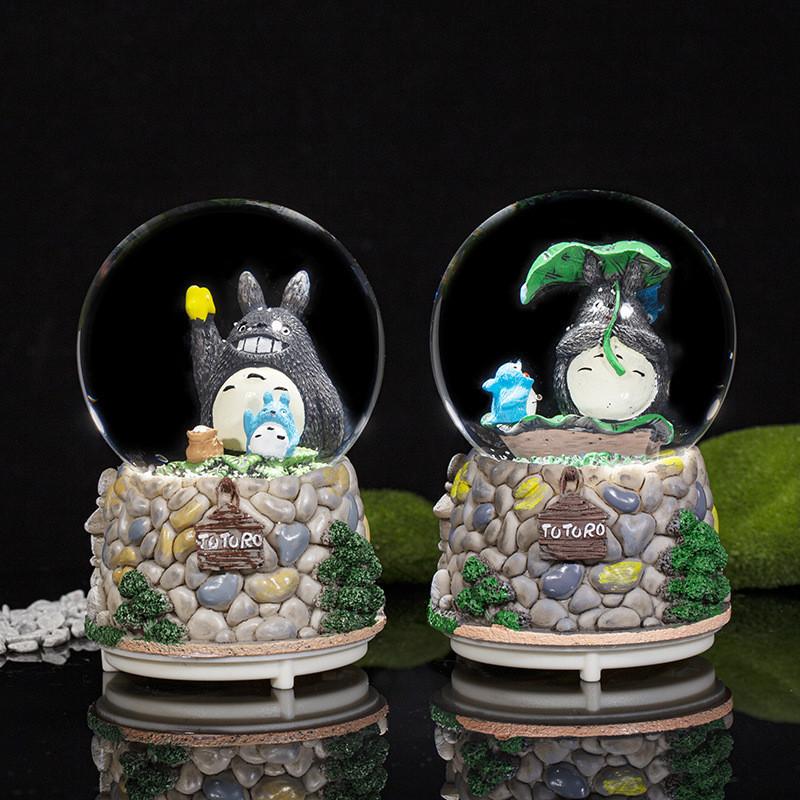 Cute Cartoon Cat Crystal Ball Children's Birthday Gift Lighted Music Box Home Desk Decoration