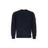 Ss21 Sweter z okrągłym dekoltem i długim rękawem z mikro logo, gładki, męski, granatowy 7415504B2-V0028