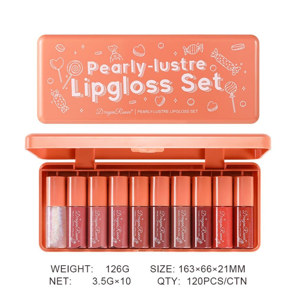Dragon Ranee 10 Orange Water -light Lip Glaze Red Suits Moisturizing Lip Fossil Dye Lip Fluid Cute Set
