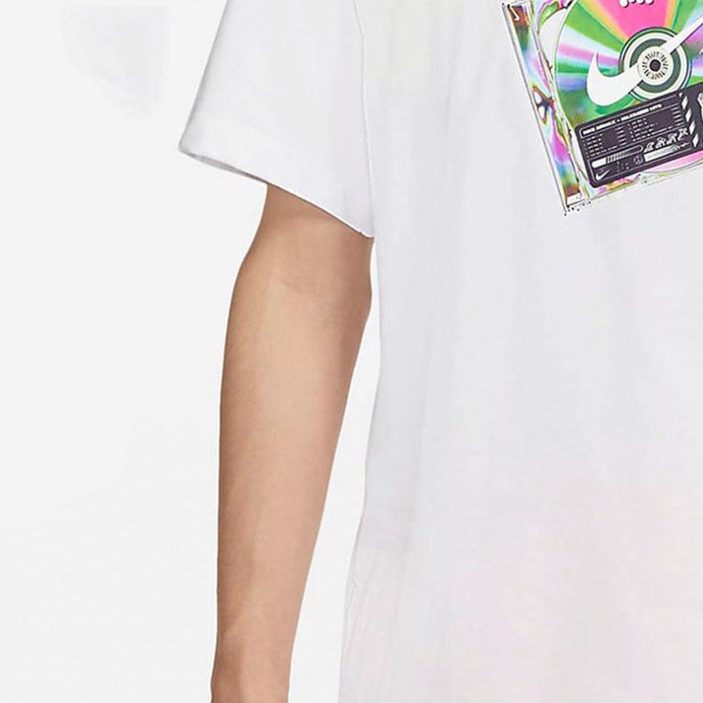 Nike Music CD Graphic Print Casual Sport Short Sleeve T-Shirt Men Tops White CW0403-100