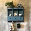 Wooden wall cabinet with hooks and drawers handmade
