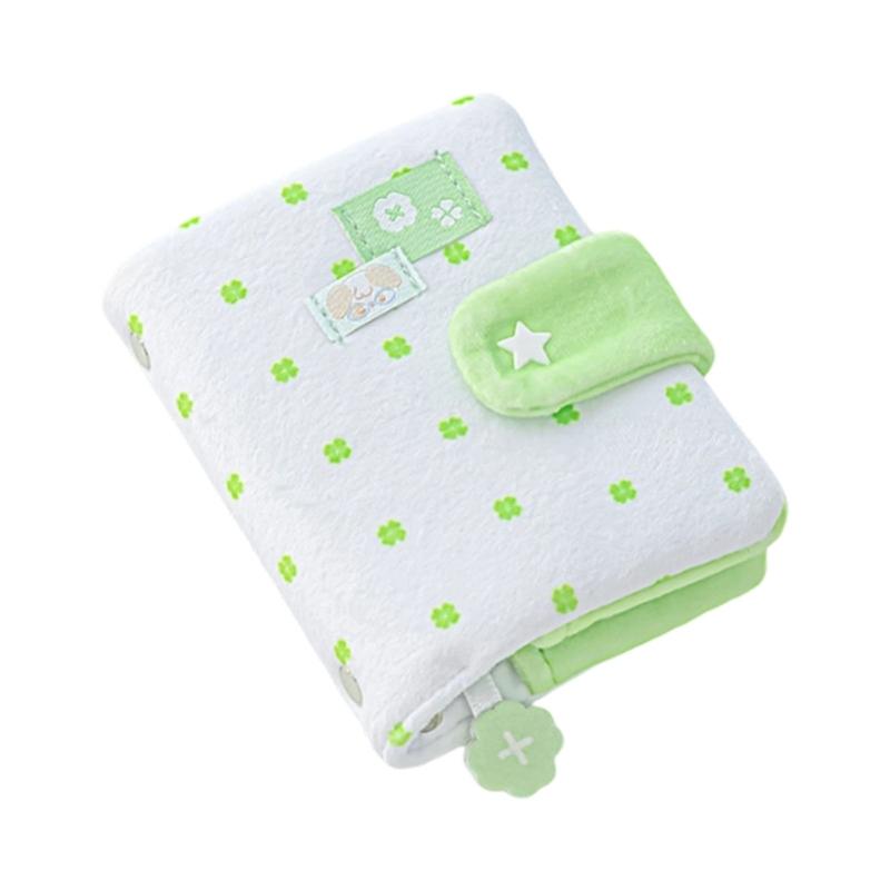 Cute Scrapbook Plush Cover Planner Notebook With Dotted Aesthetic And Interchangeable Sheets 10x12.5cm