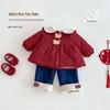 Child's Chinese-Style New Year Outfit 2025: Thickened Winter Cotton Coat for Little Girls
