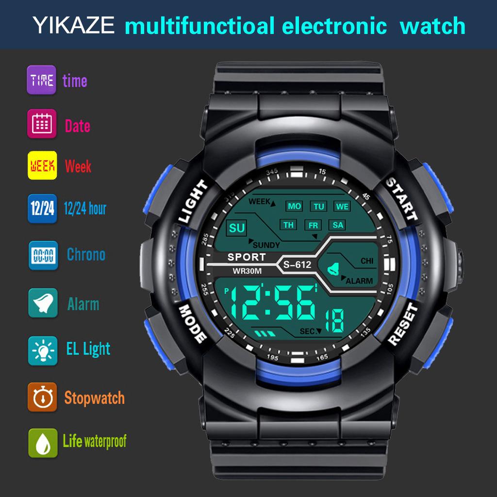Outdoor Sport Men Watch Multifunction Large Screen LED Electronic Waterproof Luminous Military Digital Wristwatches Reloj Hombre