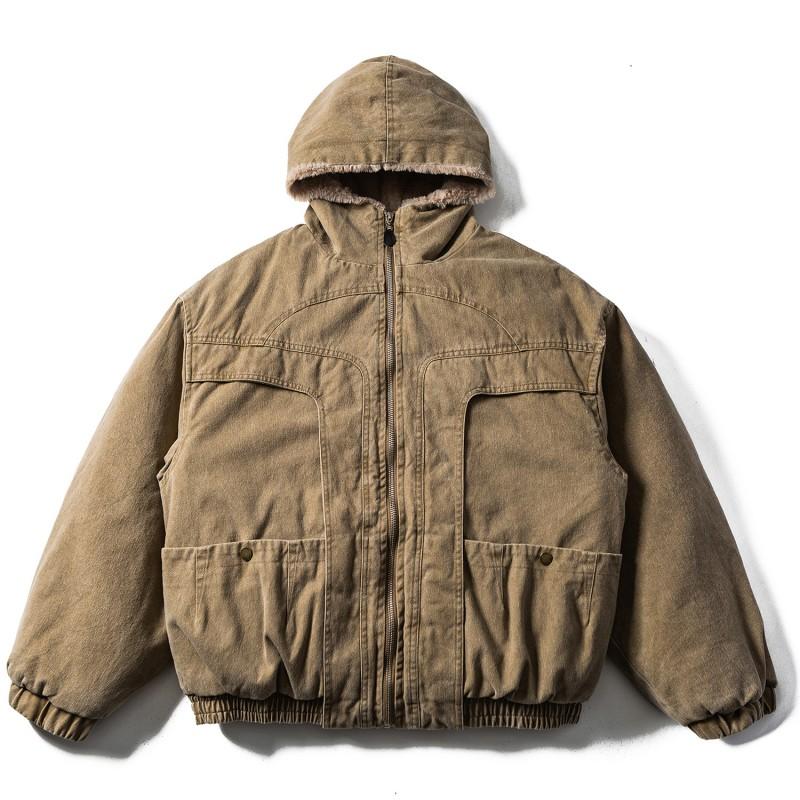 Mens Winter Japanese Retro Amekaji Washed