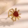 European Gold Sun Geometric Ring for Women - Stainless Steel, Irregular Design