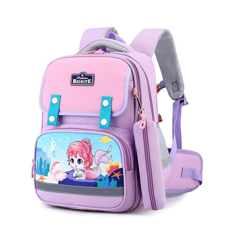New Children's Schoolbag for Primary School Students Super Light Cartoon Boy Backpack for Spine Protection Waist Protection Burden Reduction
