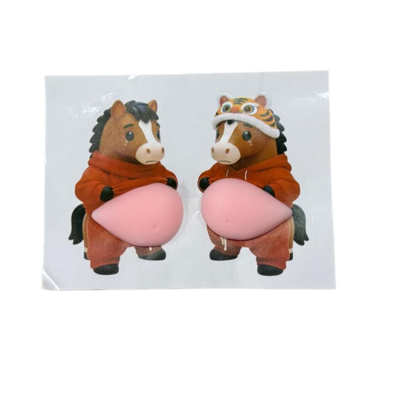 Kawaii Cat Dog 3D Belly Stickers Soft Silicone Squeezeable Stress Relief Stickers DIY Phone Case Car Anti-collision Sticker