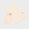 RECLOW Strickhandschuhe und Schal Set Elfenbein