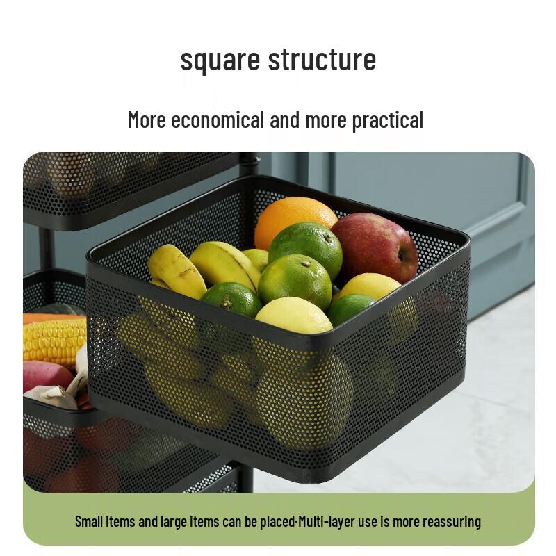 Bayco 3-Tier Rolling Kitchen Storage Cart