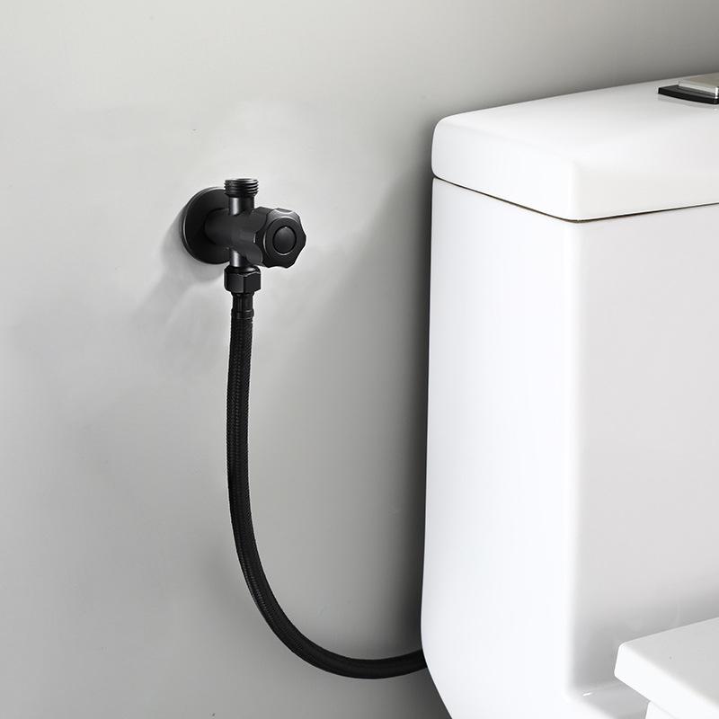 304 Edelstahl Schwarz 3-Wege T-Ventile Badzubehör Wasserumsteller Wandmontiertes Duschventil Befestigungswinkel Eckventil