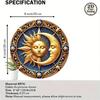 Retro Sun Moon Wall Art Metal Tin Sign Golden Blue Home Bar Decor