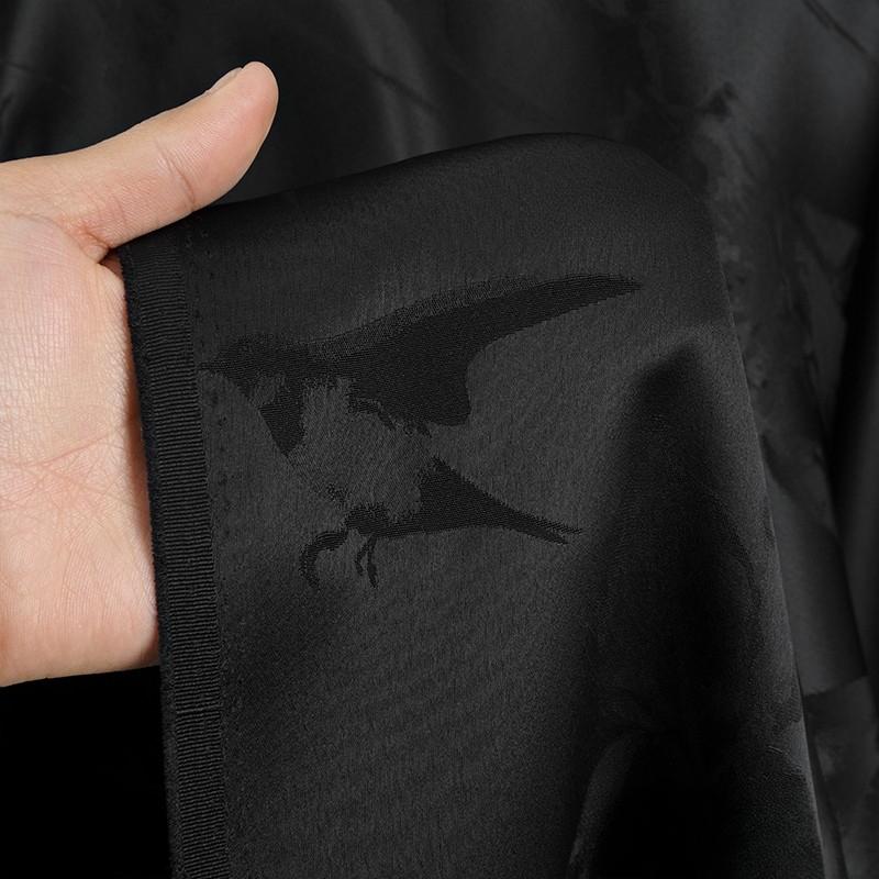 National Wind Silky Breathable Fabric Bird Orchid Silk Acetate Jacquard Fabric DIY Qipao Slip Annual Clothing Hanfu Dress Fabric 50x145cm