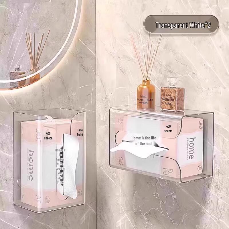 Jiemengzhe Wall-Mounted Transparent Tissue Box Dispenser