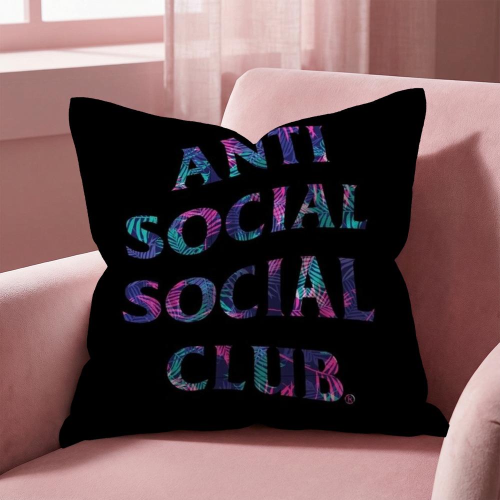 A-Anti Social Social Club Cushion Cover Multi-Scene Pillow Cover for Home & Car - Reversible, Soft & Durable for Daily Use