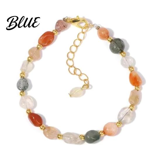 Durable Jewelry Women Bracelet Irregular Natural Stone Beads Adjustable Length