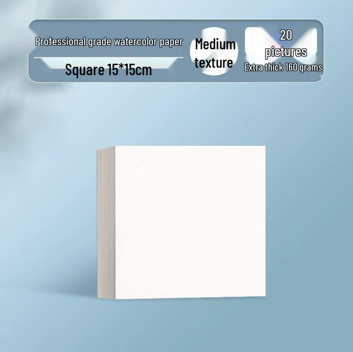 300g Watercolor Postcard Paper - Thick, Medium Rough Texture, Wood Pulp, Square, Blank Cardstock for Painting and Drawing