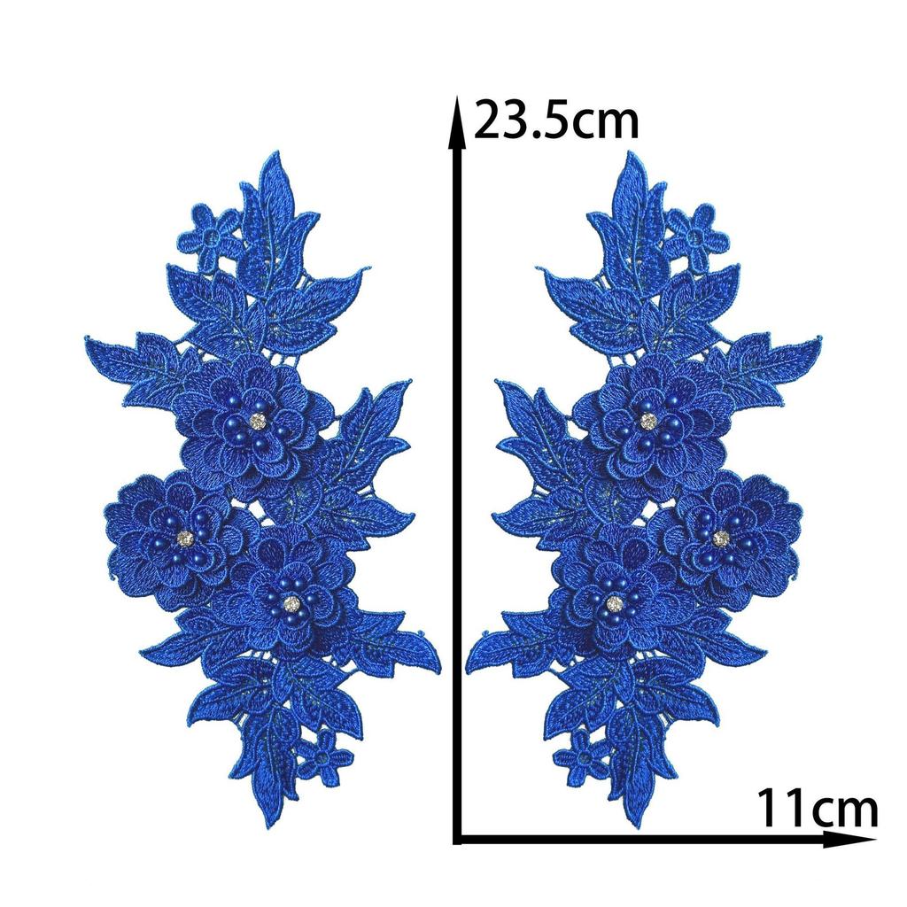 Classical Three-Dimensional Beads, Drills, Solid Color Pair Of Flowers, Embroidery Lace Fabric, Performance Clothes, Dresses, Decorative Accessories