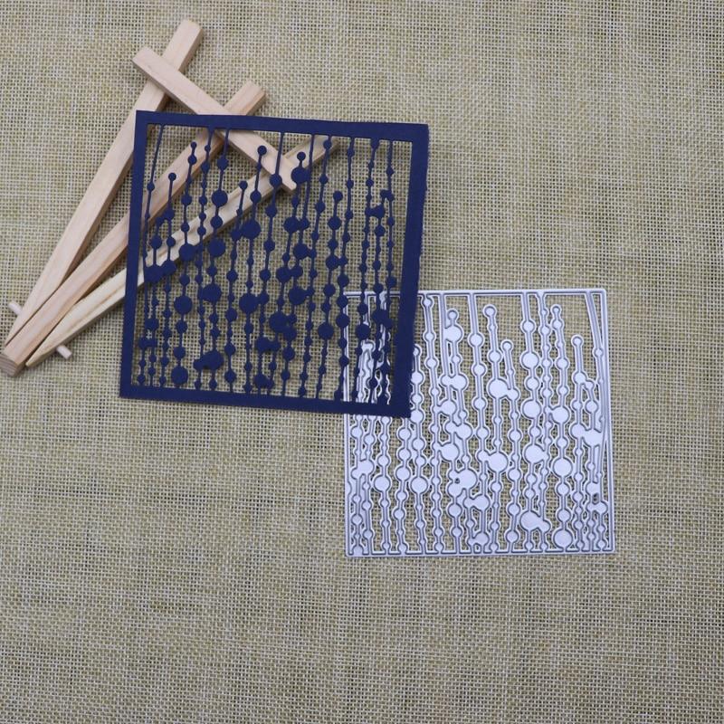 Square Frame Rain Curtain Metal Cutting Dies Scrapbooking Embossing Die Cuts Making Mold