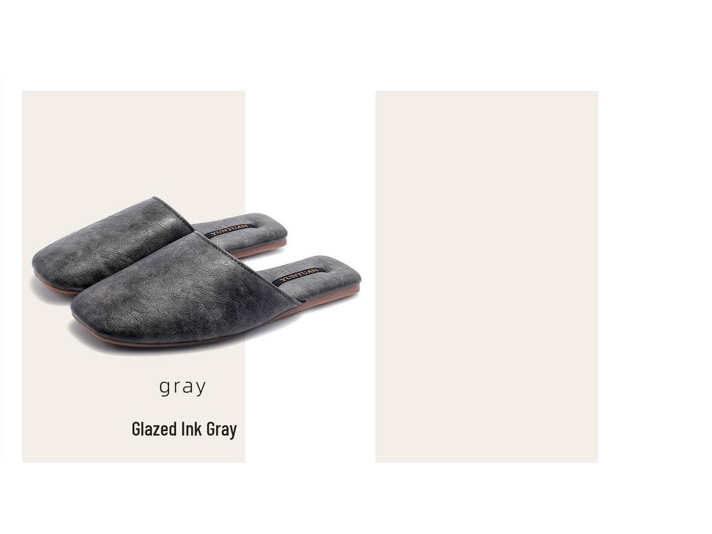 Cloud Group Autumn Minimalist Leather Slippers: Unisex, Non-Slip, All-Season Indoor Shoes