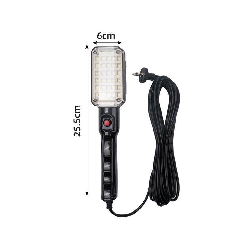 7W 30Led Workshop Flashlight With Magnet 220V Garage Work Light Handheld Repair Inspection Lamp With 5M Power Cable1Pc