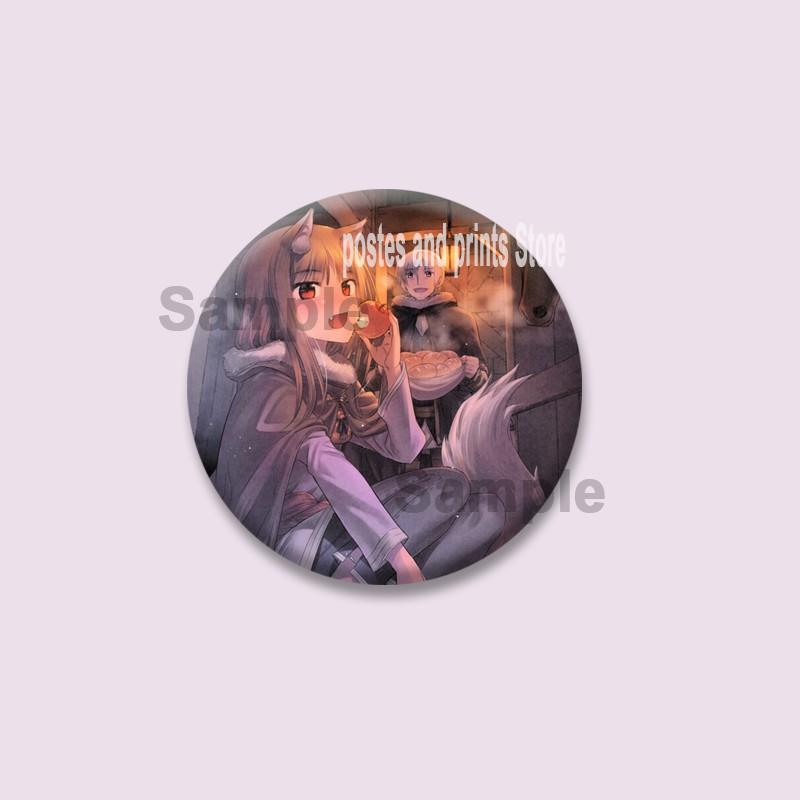 Cute Anime Spice and Wolf Enamel Badges Cartoon Manga Brooches for Backpacks Clothing Jewelry Accessories Circular Lapel Pins