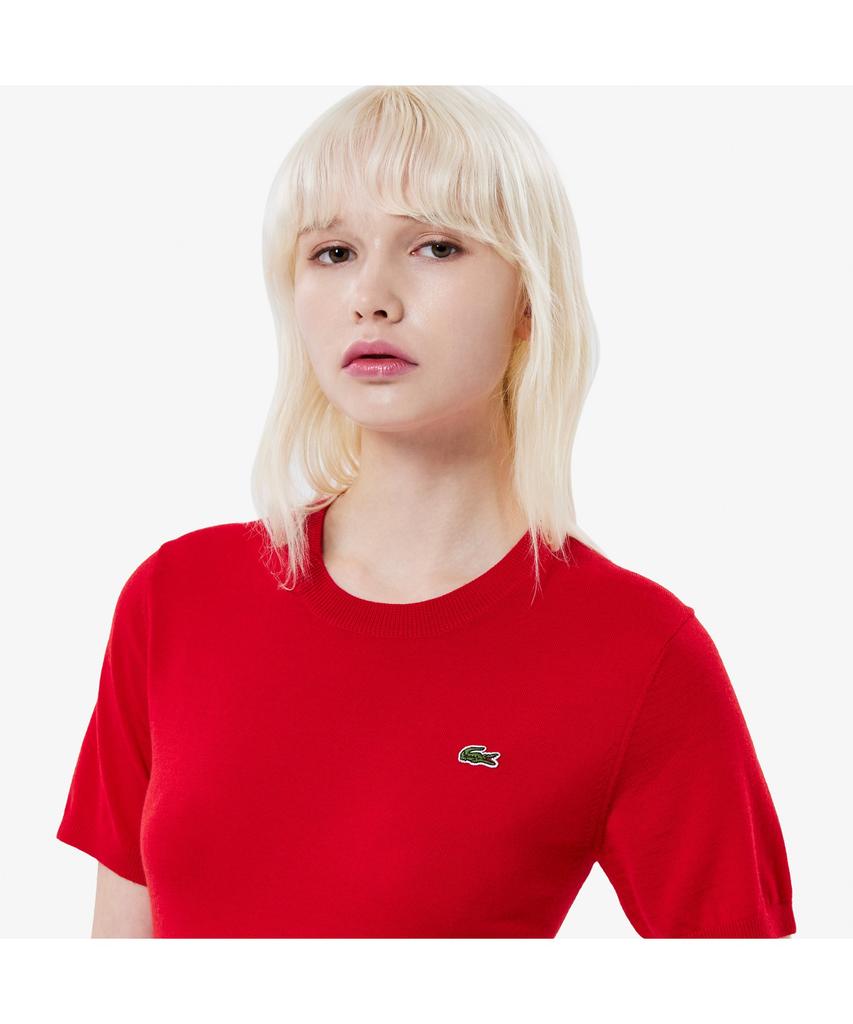 Lacoste Women'S Soft Wool Short Sleeve Sweater Af101E-55N 240