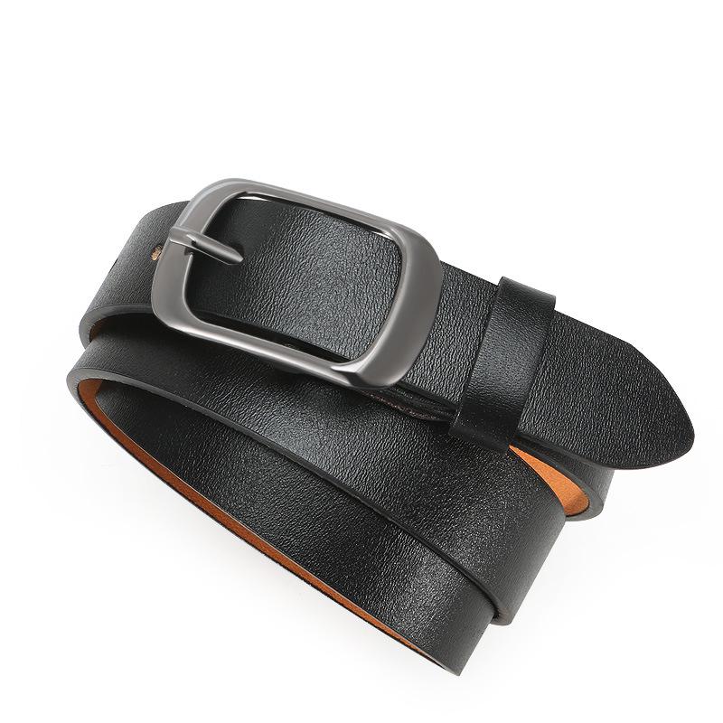 Women's Genuine Leather Pin Buckle Waist Belt - Korean Trendy Style