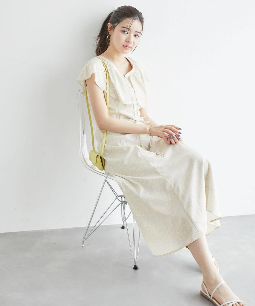 ROPE PICNIC Flower Print Ruffle Coordinate GDE14120 Cream Sub Women's Dress/Link (84)