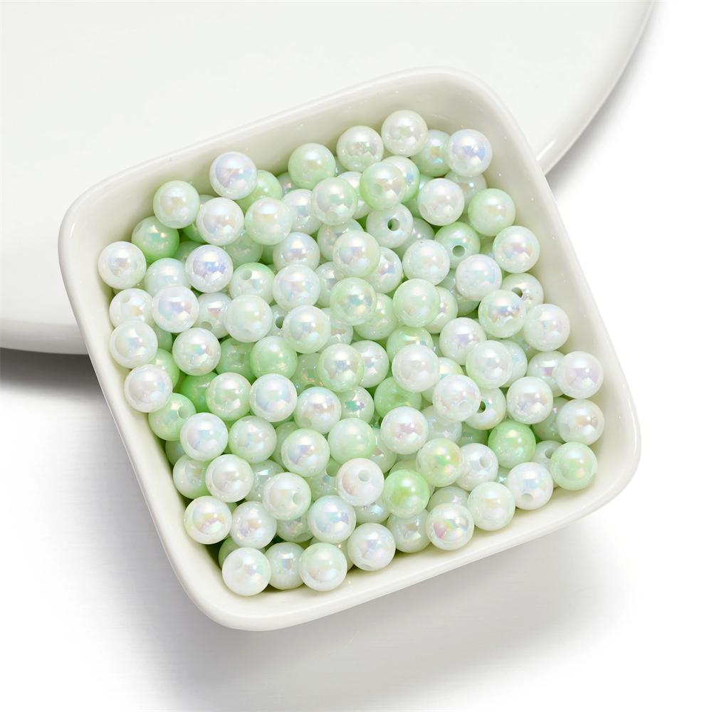 10g 4/6mm Acrylic Aurora Spacer Beads Gradient AB Color Imitation Pearl Round Bead for DIY Bracelet Jewelry Accessories