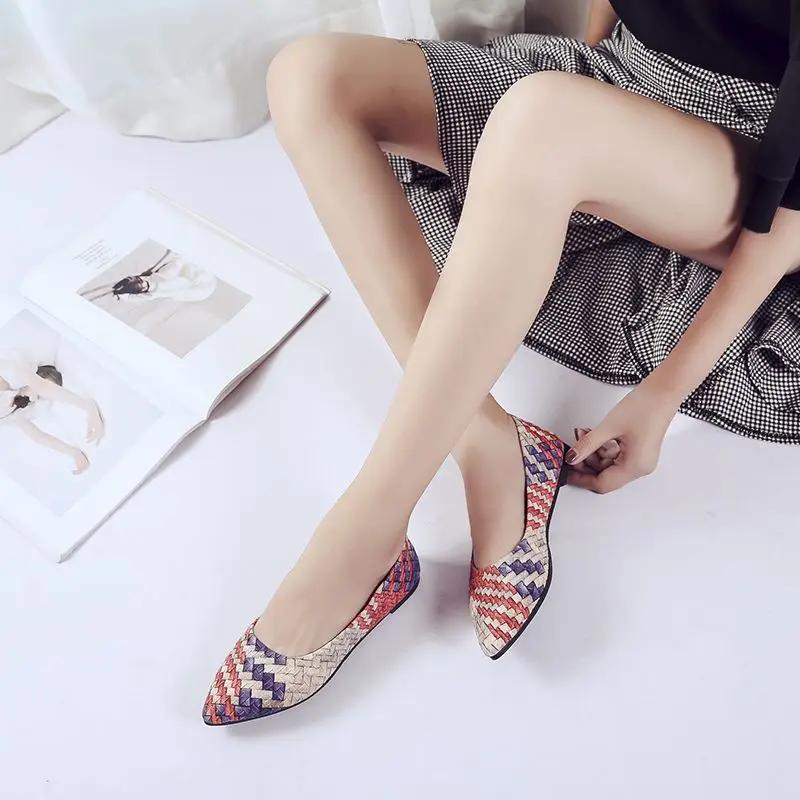 Fashion Pointed Toe Low Heel Elegant Woman Flats Slip-on Dress Popular Fashionable Promotion Casual Stylish 39 Lastest Shoes for Women
