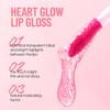 Julystar Heart-Shaped Lip Gloss, High Shine Mirror Finish, Hydrating & Moisturizing Clear Pink Lip Tint, Non-Sticky & Long Lasting Liquid Lipstick