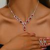 Smykkesett Halskjede Utsøkt Elegant Rød/Blå/Sølv Osv/Zirkon Halskjede Armbånd Med Øredobber