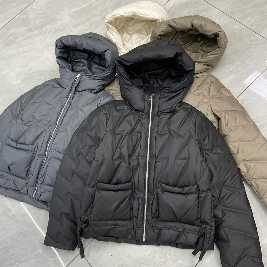 Winter new hooded pressed down jacket women's short loose fashion thin thin small coat