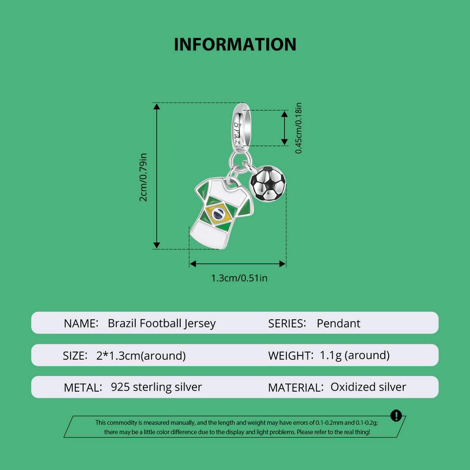 WOSTU 2024 925 Sterling Silver Football Love Sport Charm Beads Fit Women Bracelet & Necklaces Jewelry Soccer Beads