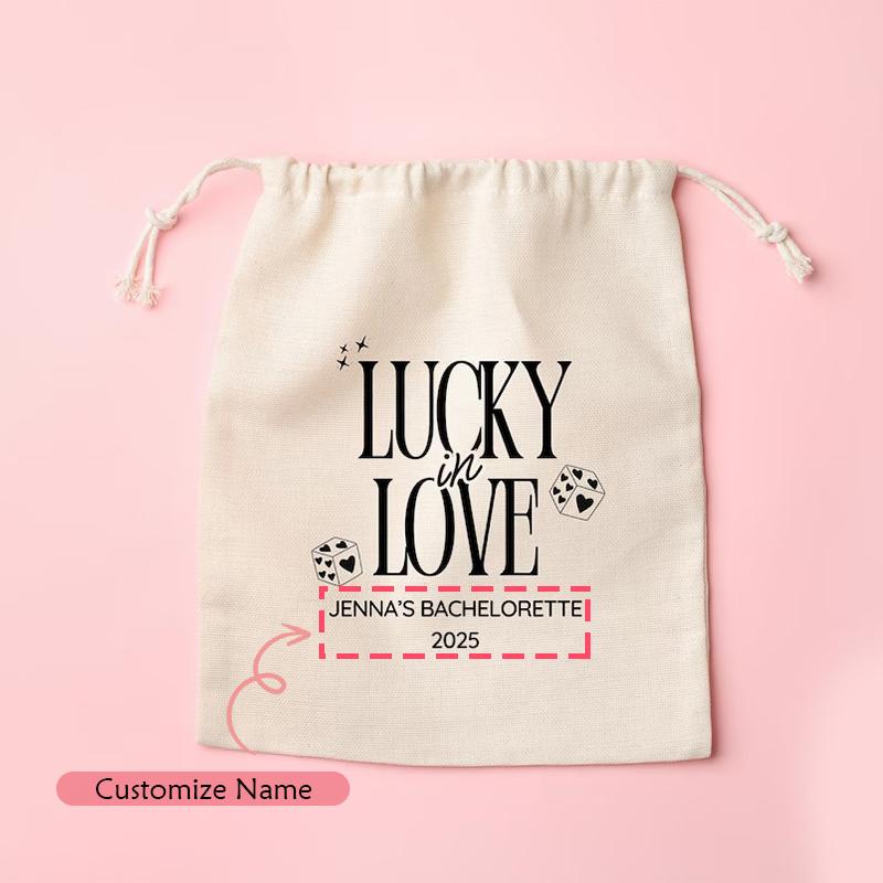 

5pcs Personalised Custom Lucky in Love Vegas Before Vows Hangover Kit Bag Bachelorette Party Wedding Birthday Decorate Supplies 13x18cm&message us the name