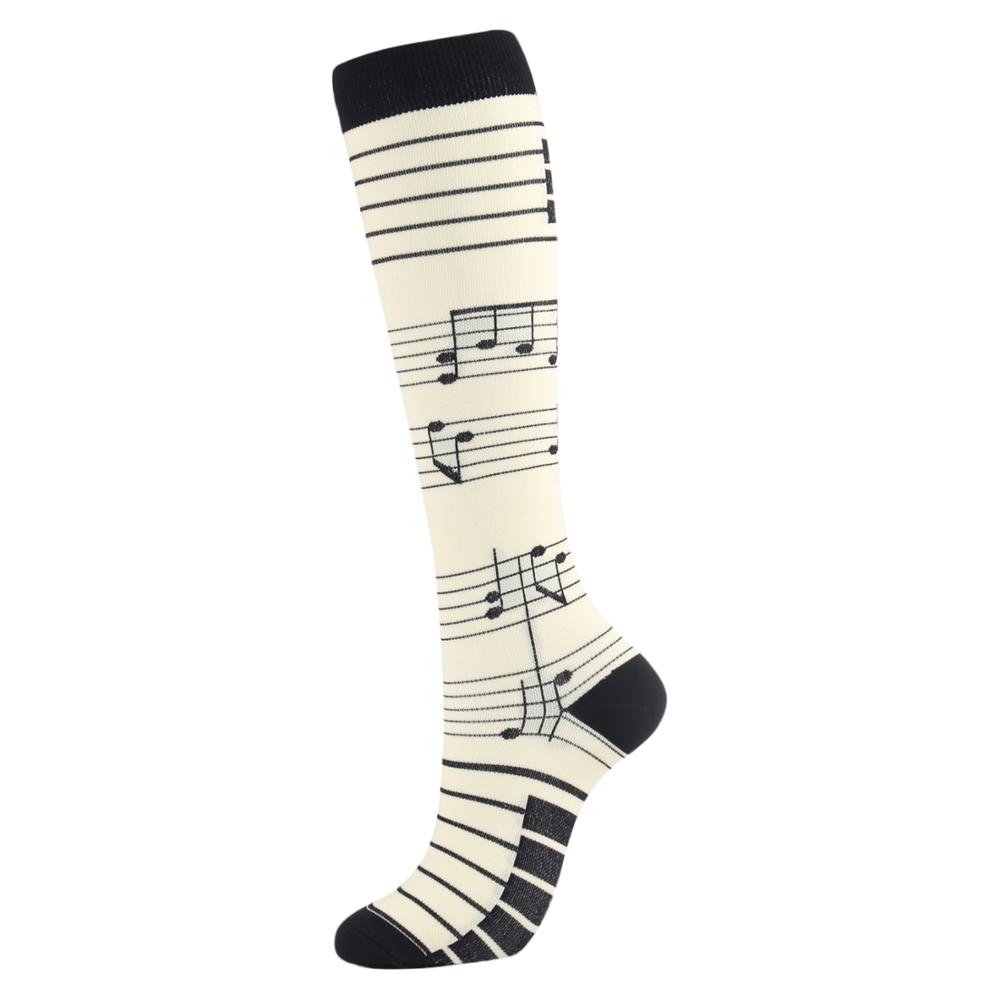 HYSAIXIA Compression Socks Funny Pattern Animals Sheep Monkey Music Cat Men Women Pressure Stockings Knee High Run Sport Socks